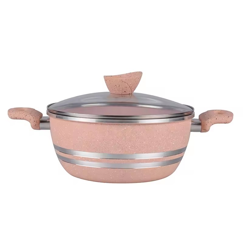 Kitchen Non Stick Cooking Pot Set Mirror Body
